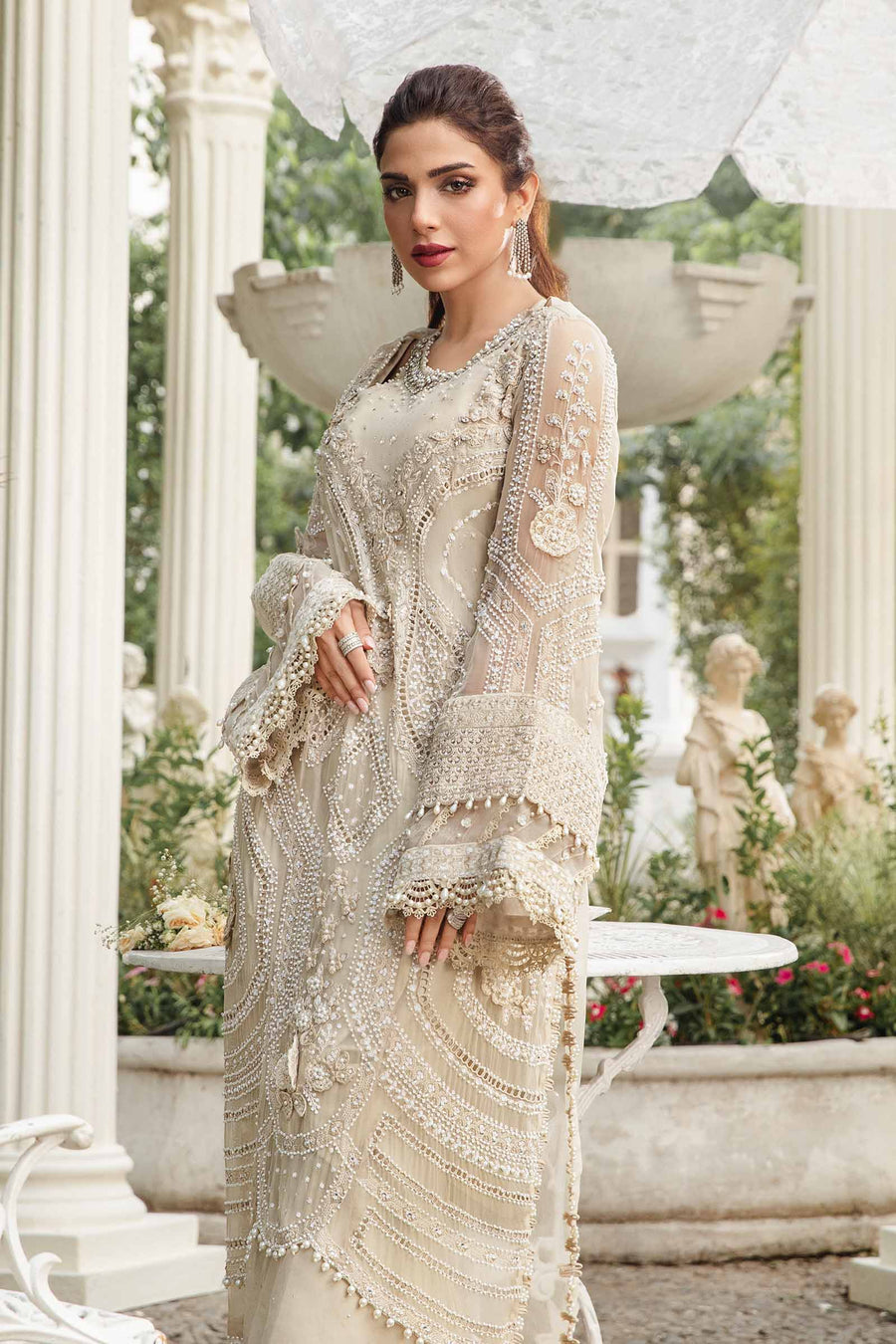 Maria B Unstitched Embroidered Chiffon Suit | MPC-24-104