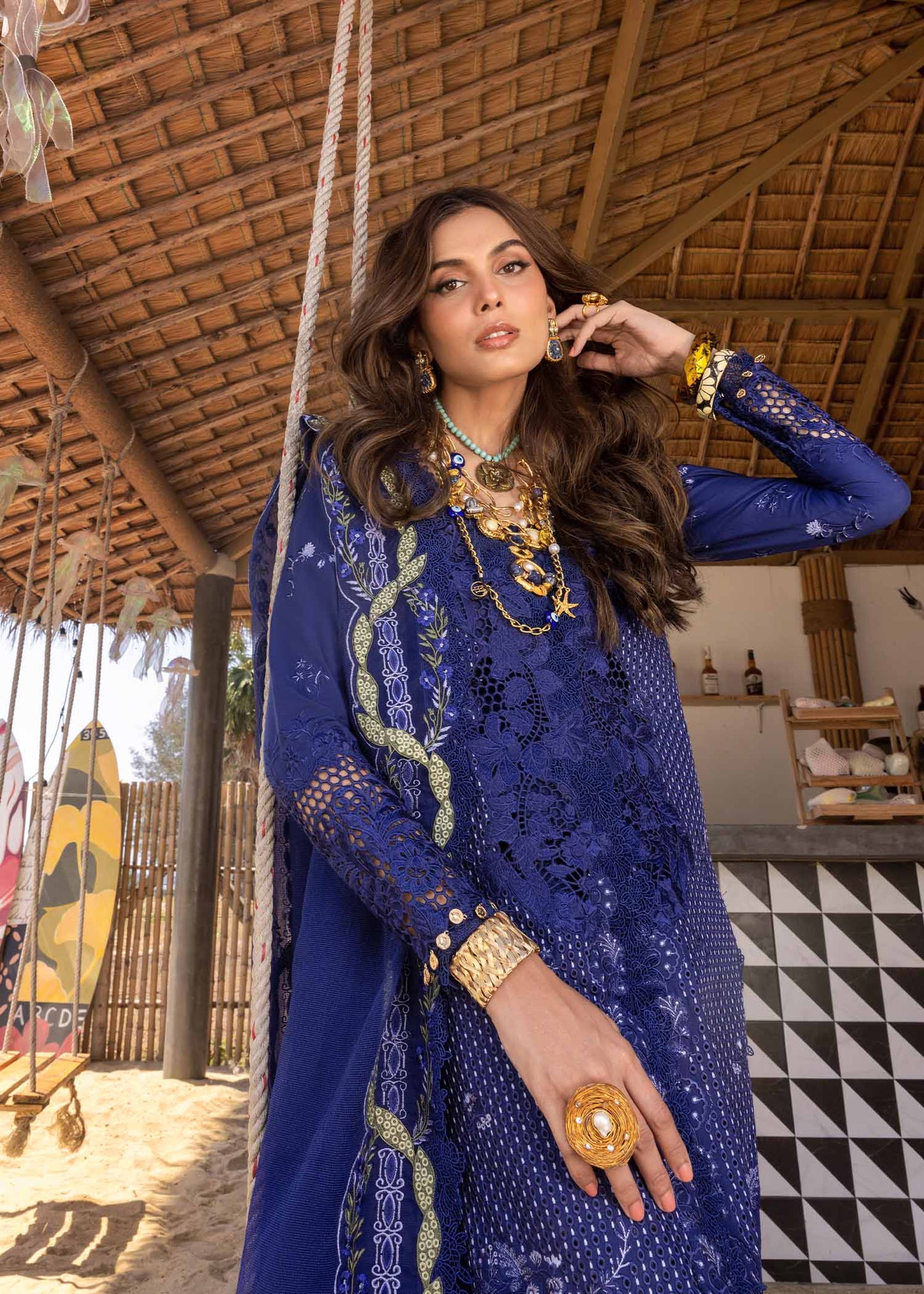Saira Shakira Embroidered Luxury Lawn Unstitched 3Pc Suit LEYLA-B