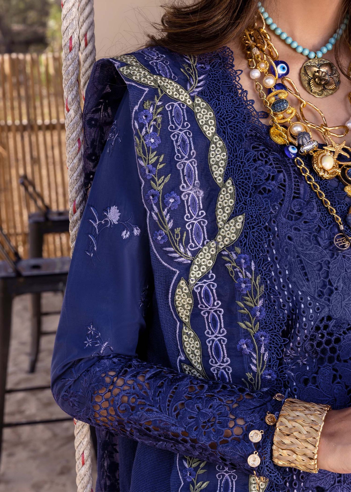 Saira Shakira Embroidered Luxury Lawn Unstitched 3Pc Suit LEYLA-B