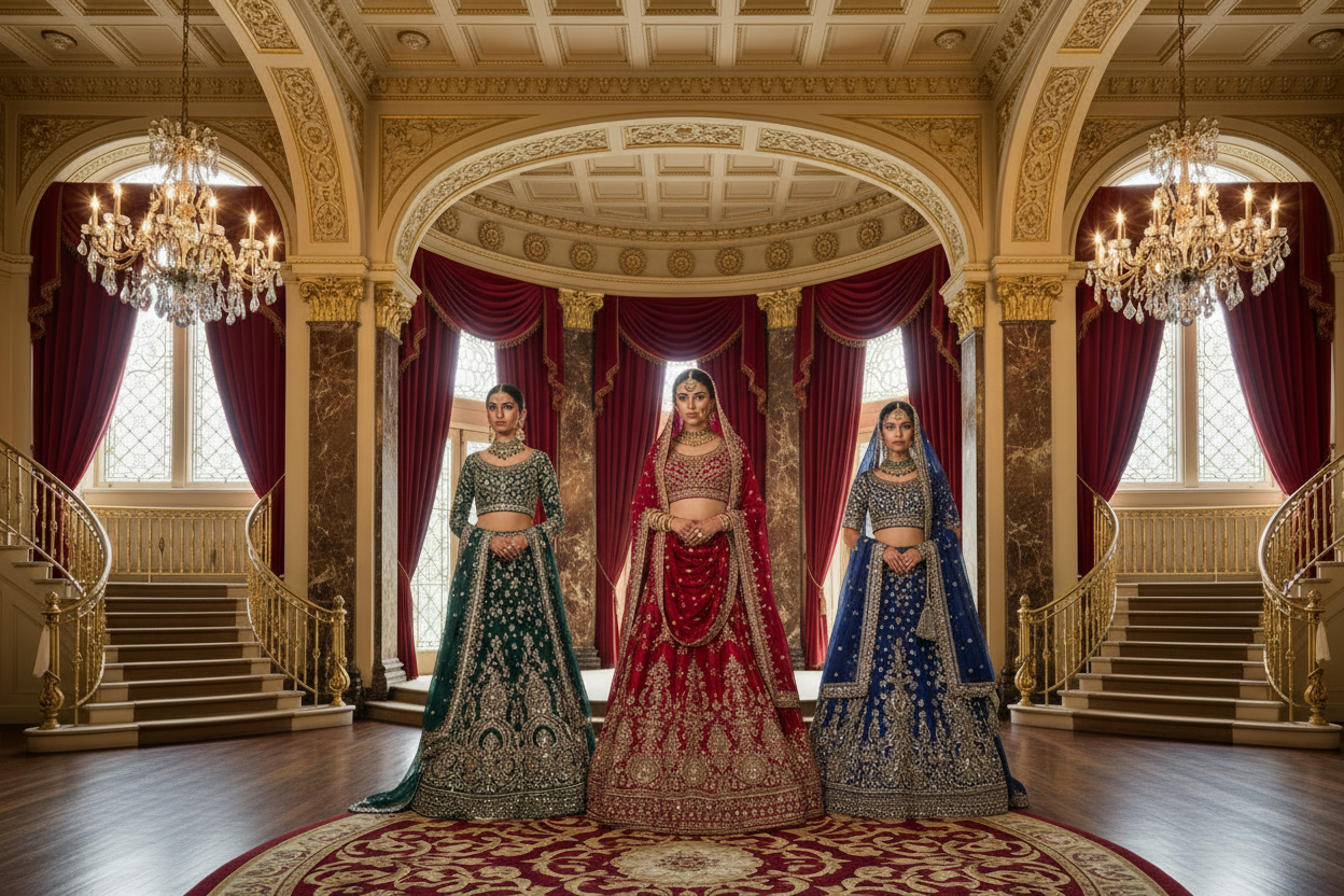 Maria.B eastern wedding wear in palace setting