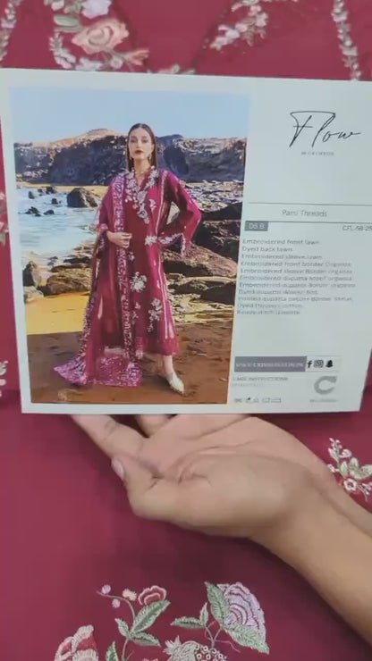 Lawn - Crimson - Flow - CF25#5B - Parsi ThreadsCrimson