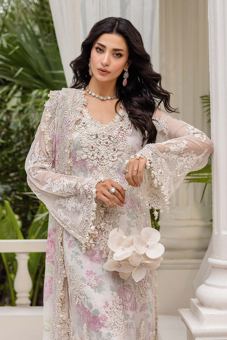Maria B Embroidered Chiffon Suit | MPC-25-101