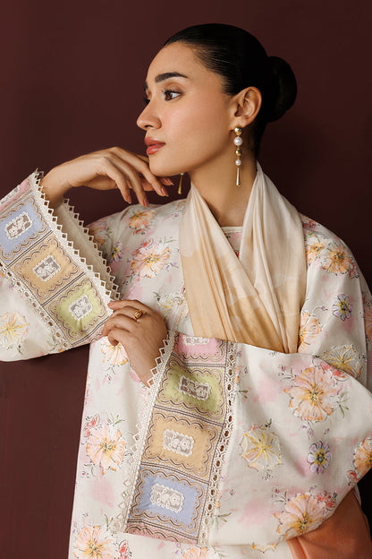 EMBROIDERED PRINTED LAWN stitched