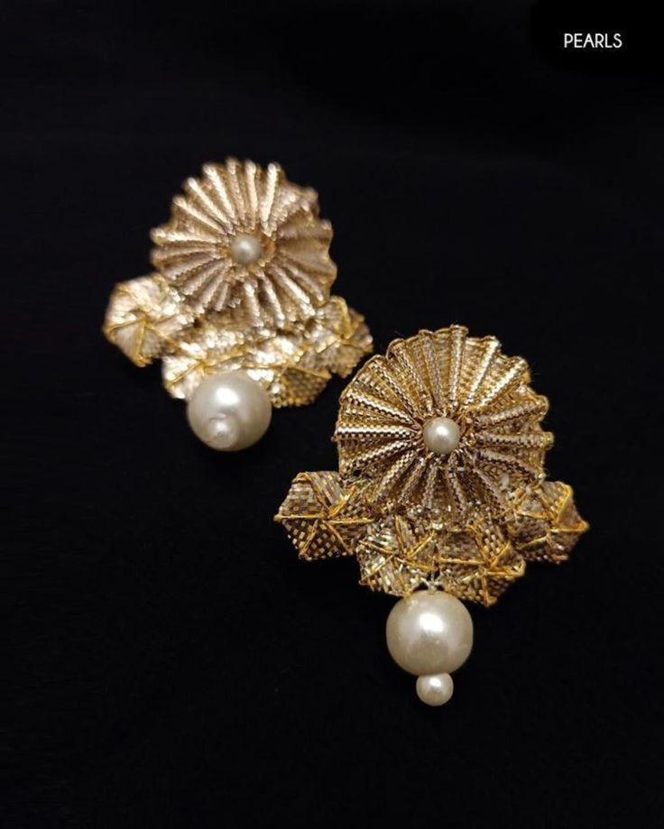 Zarr Golden Gotta Pearl Studs