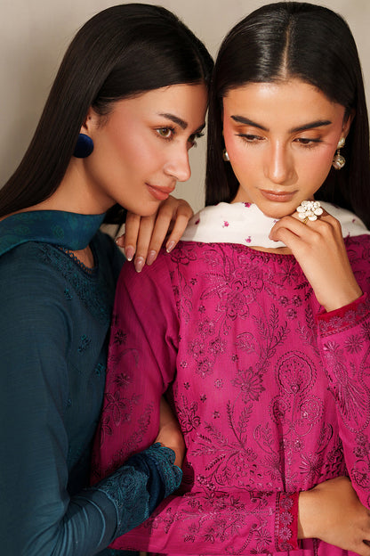 Embroidered Khaddar Pink