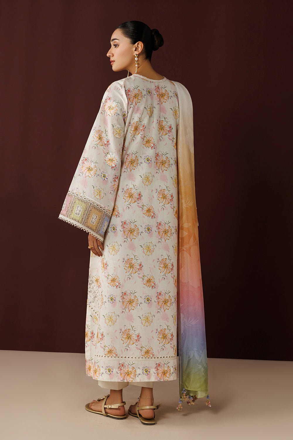 EMBROIDERED PRINTED LAWN stitched